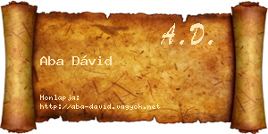 Aba Dávid névjegykártya
